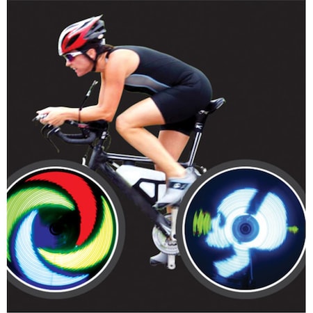 Agiletek On - Wheel Programmable LED Imaging on Bicycle- Size - 24 in. Wheel - up BK-2482